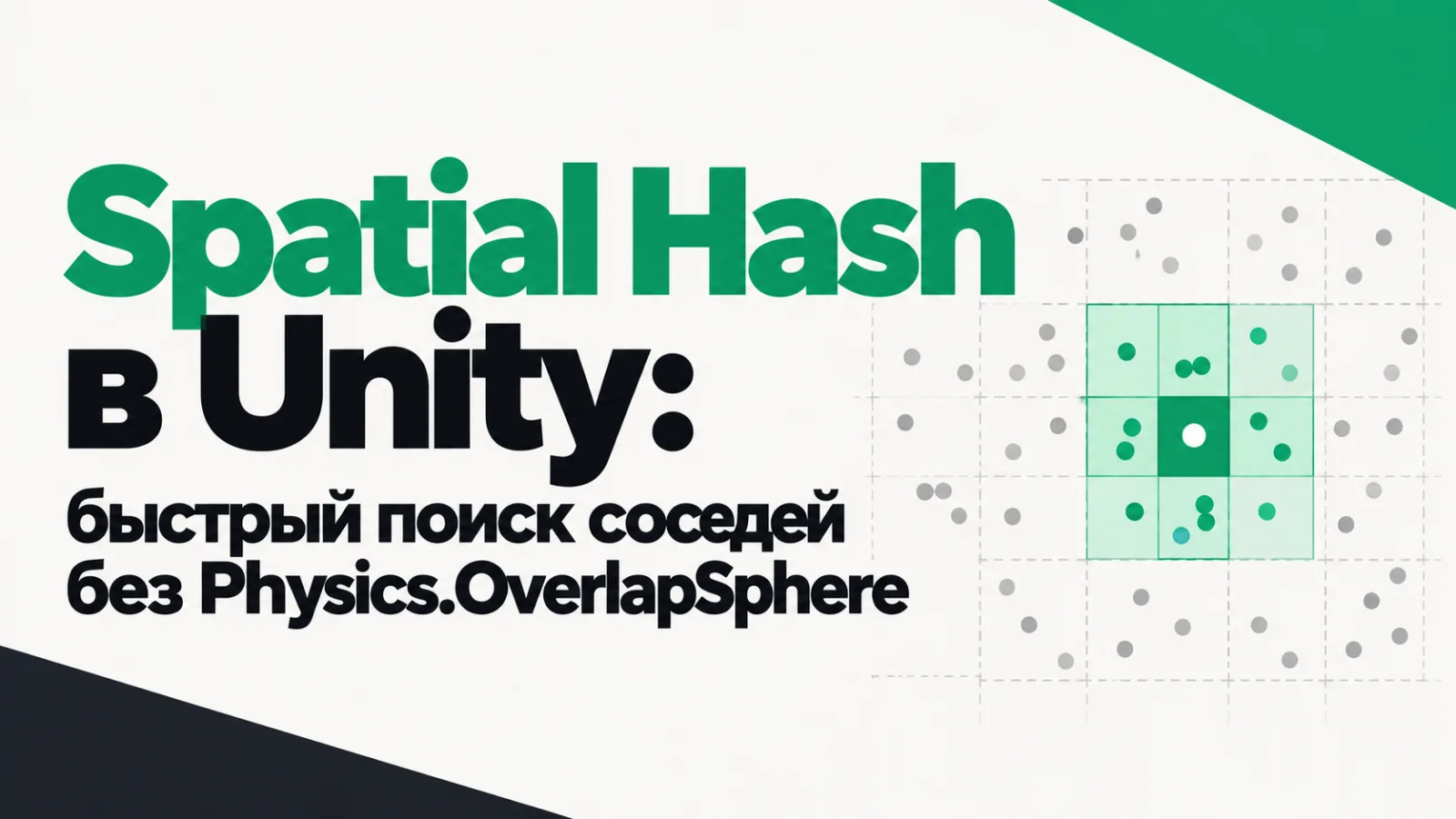 Spatial Hash в Unity: быстрый поиск соседей без Physics.OverlapSphere