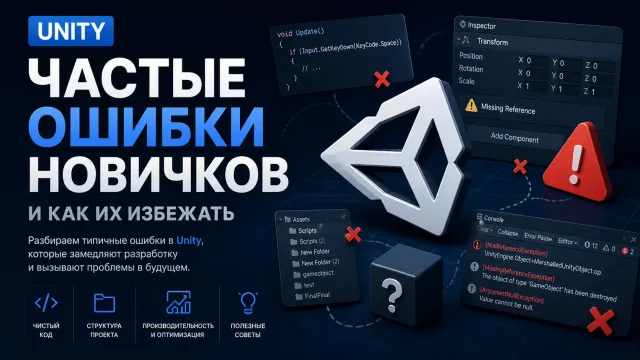Частые ошибки новичков в Unity и как их избежать