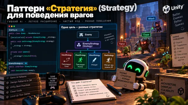 Паттерн «Стратегия» в Unity: Эффективное Поведение Врагов