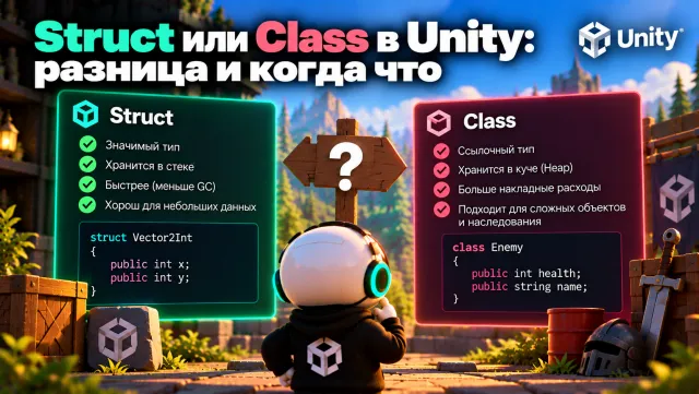 Struct или Class в Unity: Разница и Когда Что Использовать