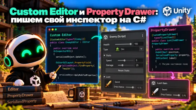 Custom Editor и PropertyDrawer: Пишем свой инспектор на C# в Unity