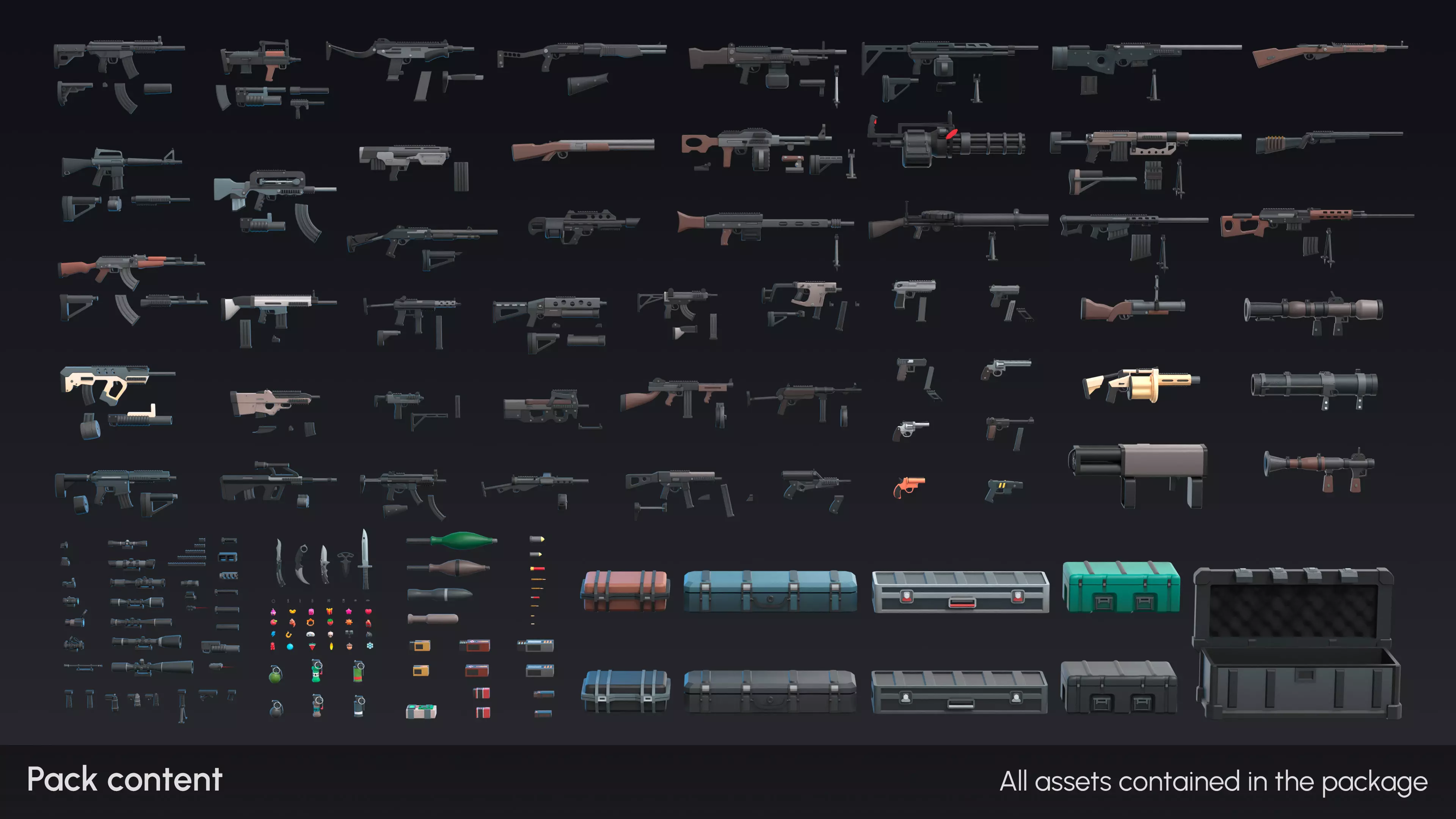 Firearms - Low Poly 3D Models Pack