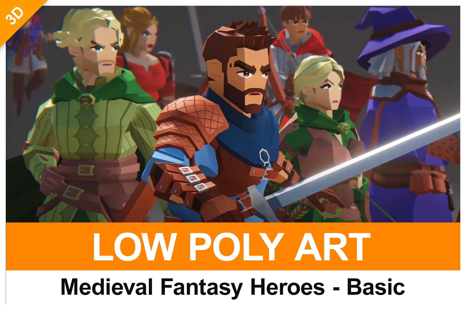Low-Poly Medieval Fantasy Heroes - Basic Pack