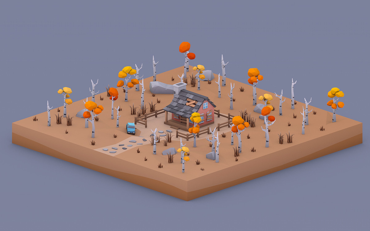 Low Poly Autumn Locations Pack