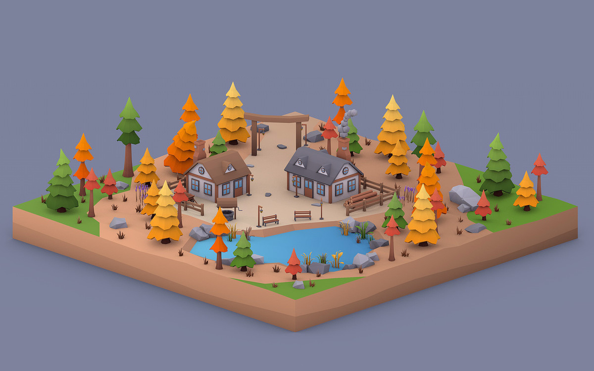 Low Poly Autumn Locations Pack