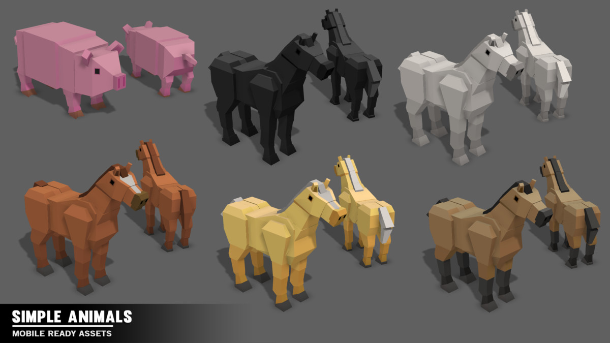 Simple Farm Animals - Cartoon Assets