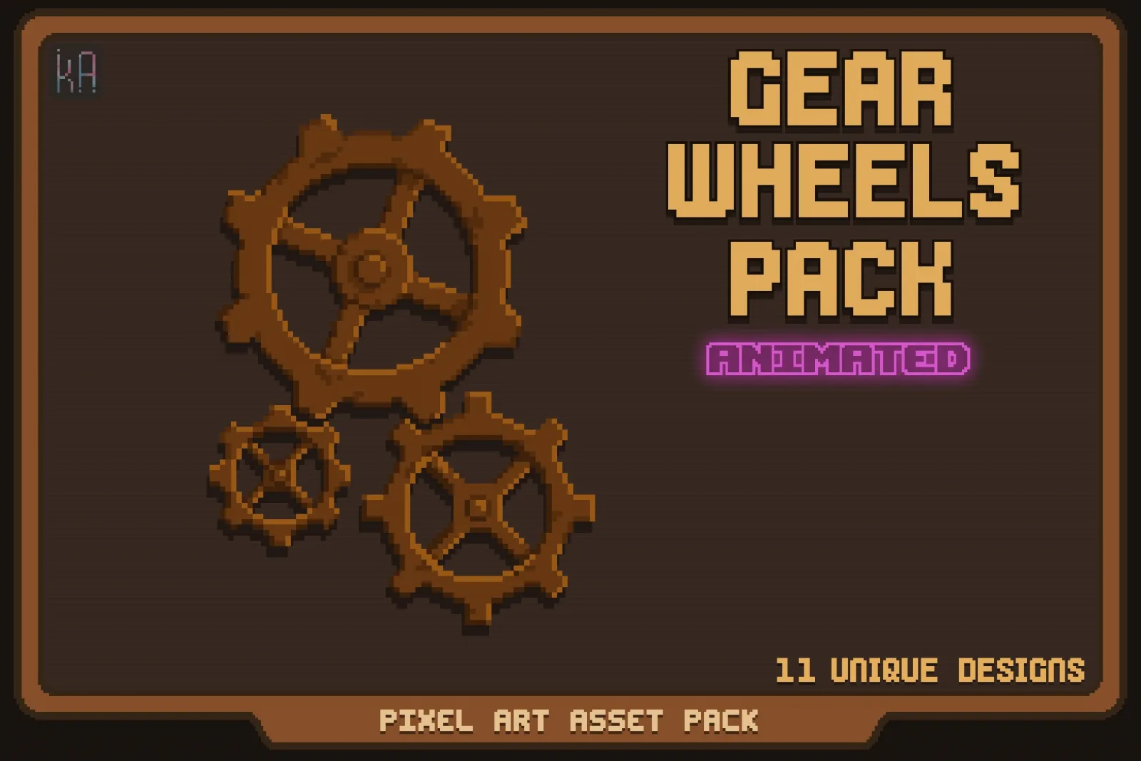 Pixel Art - Gear Wheels Pack - Animated