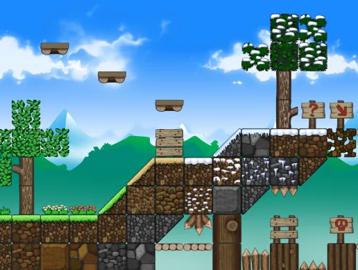 Too Cube Forest, the free 2D platformer game tile set.