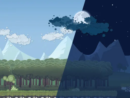 2D Forest Tileset Pack Toon Style