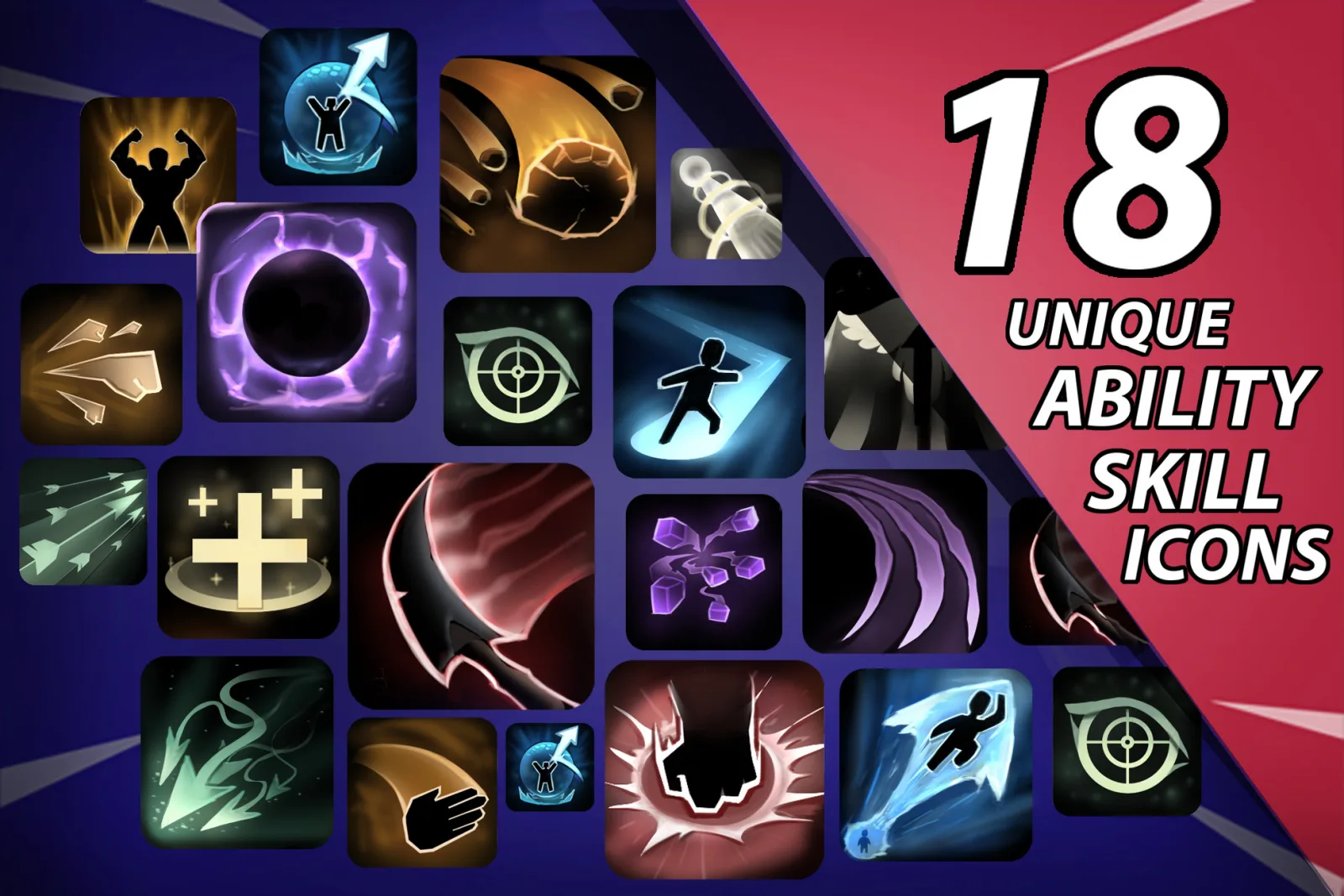 2D SKILLS ICON SET - HANDPAINTED