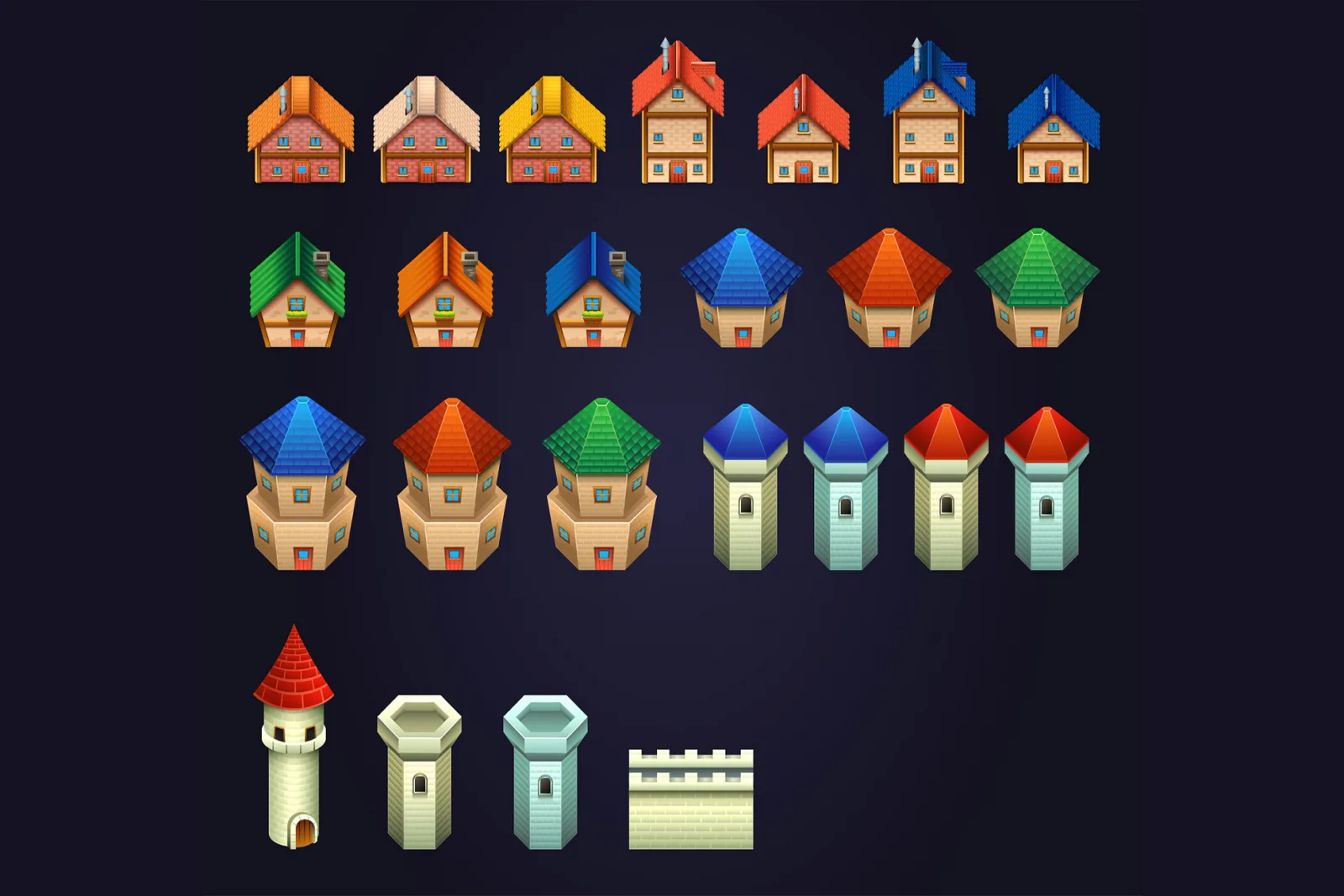Free Medieval Buildings & Objects Pack 2D