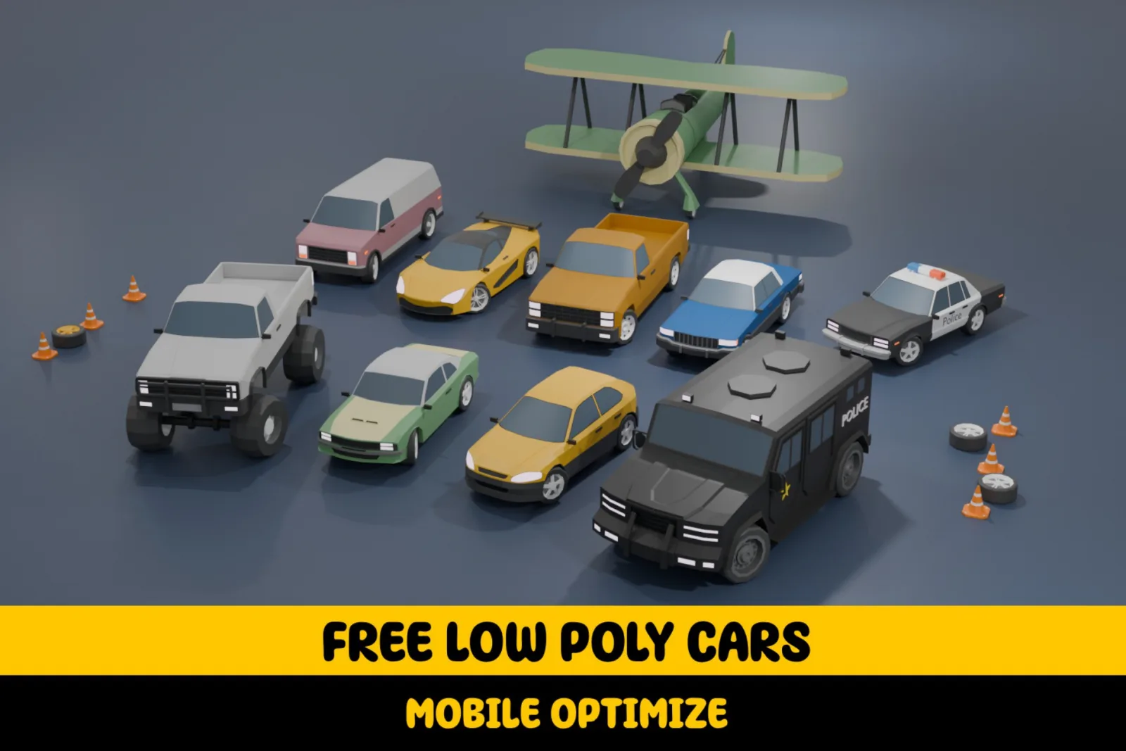 Mobile Optimize-Free Low Poly Cars