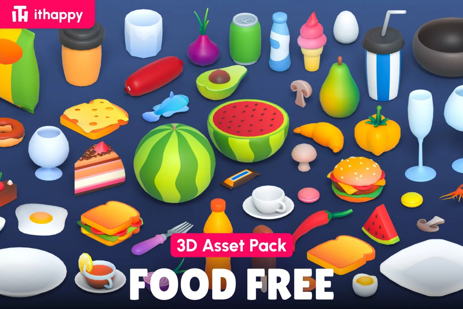 Food FREE - Low Poly 3D Models Pack