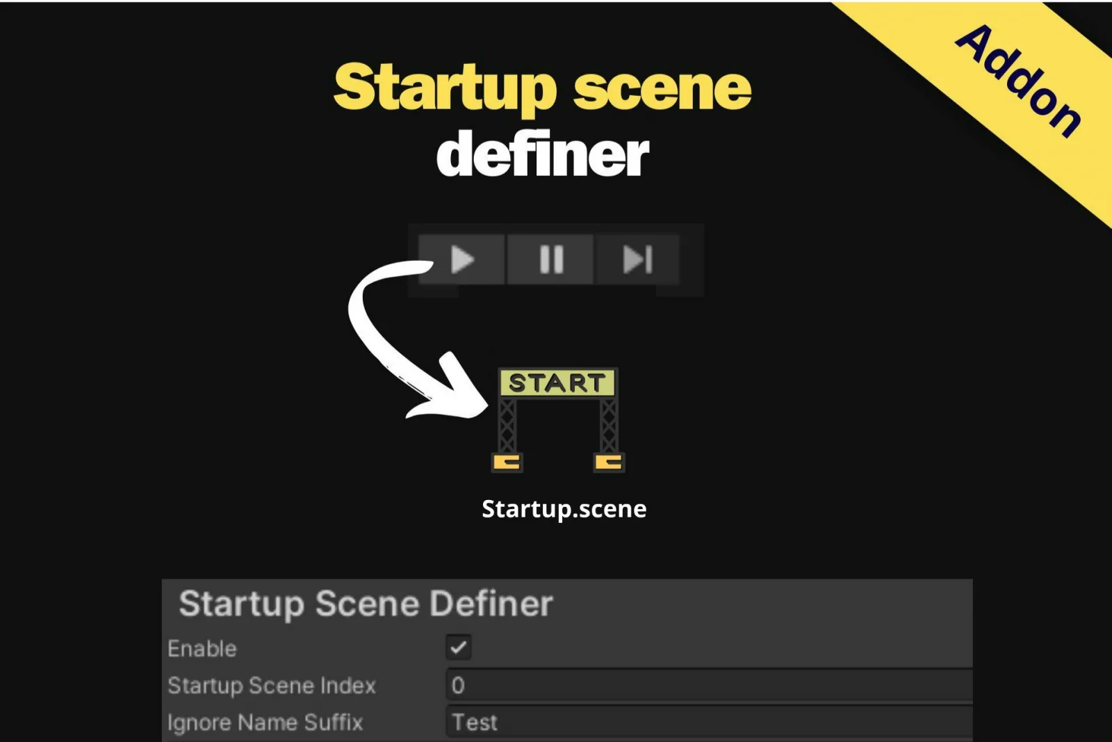 Startup Scene Definer in Editor