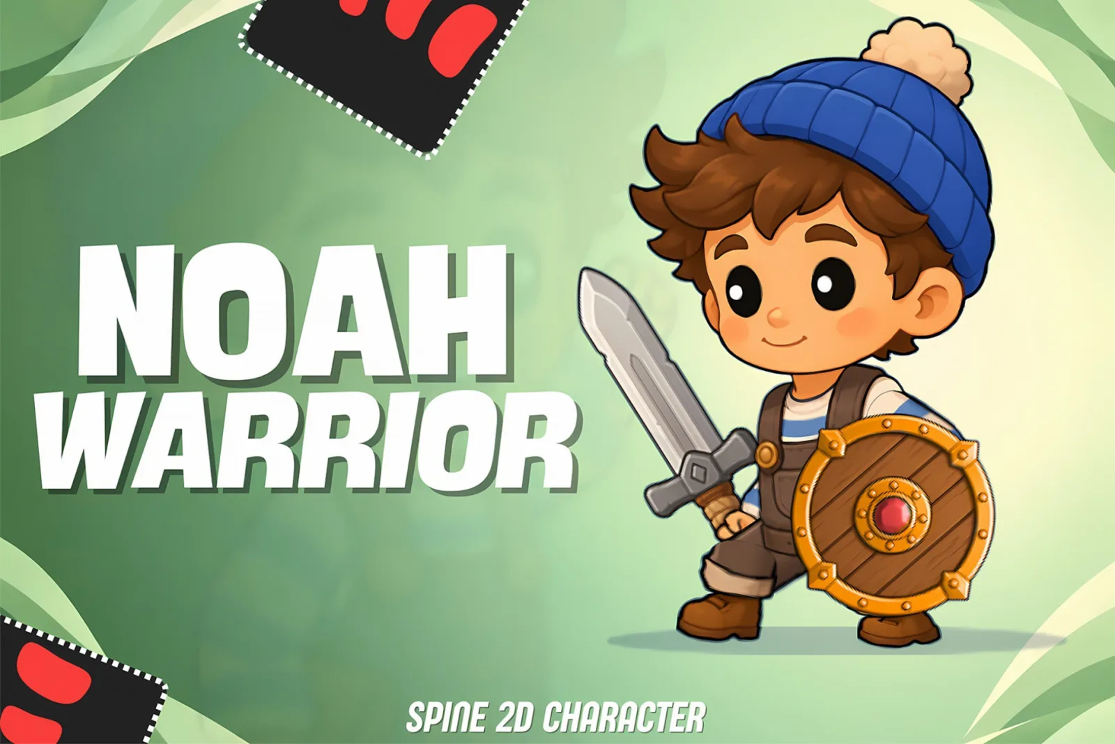 Noah Warrior 2D Animated Spine Character