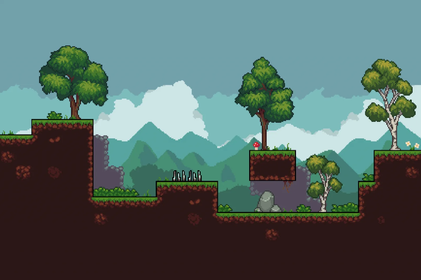 2D Pixel Art Platformer | Biome - Plains