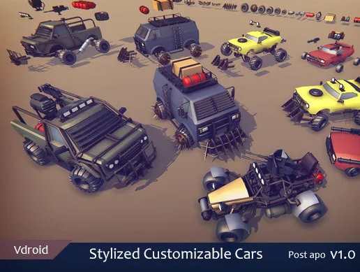 Stylized Customizable Cars (post apo v1)