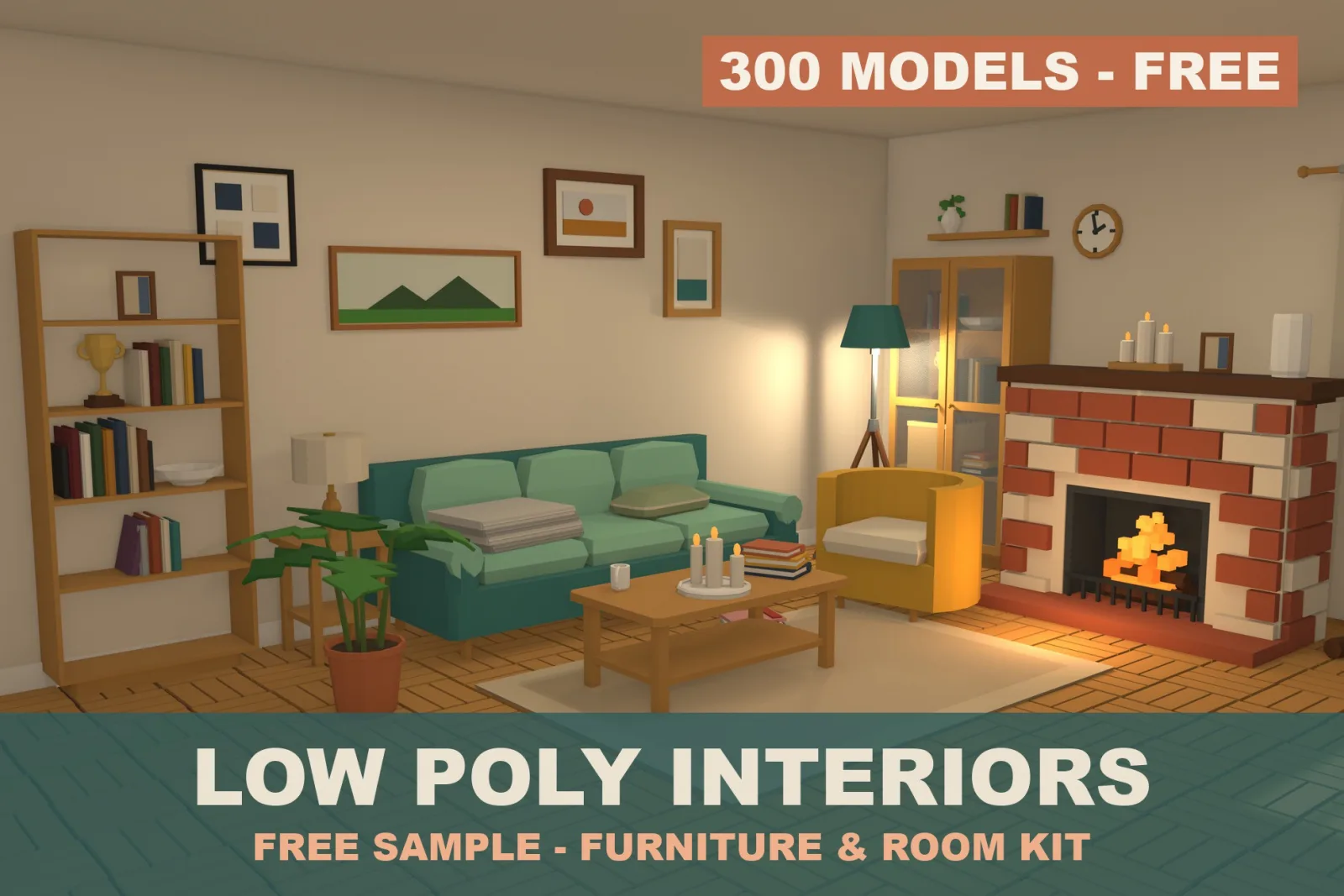 DOLLHOUSE - FREE - Modular Low Poly Interiors: Furniture & Room Kit