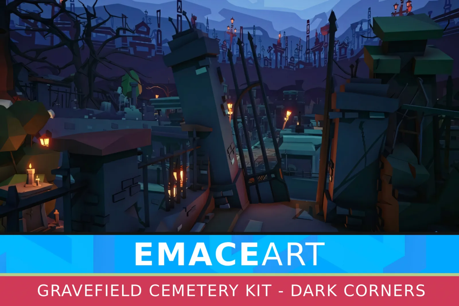 Low Poly Cemetery Kit: NecroPOLY - Environment chunks