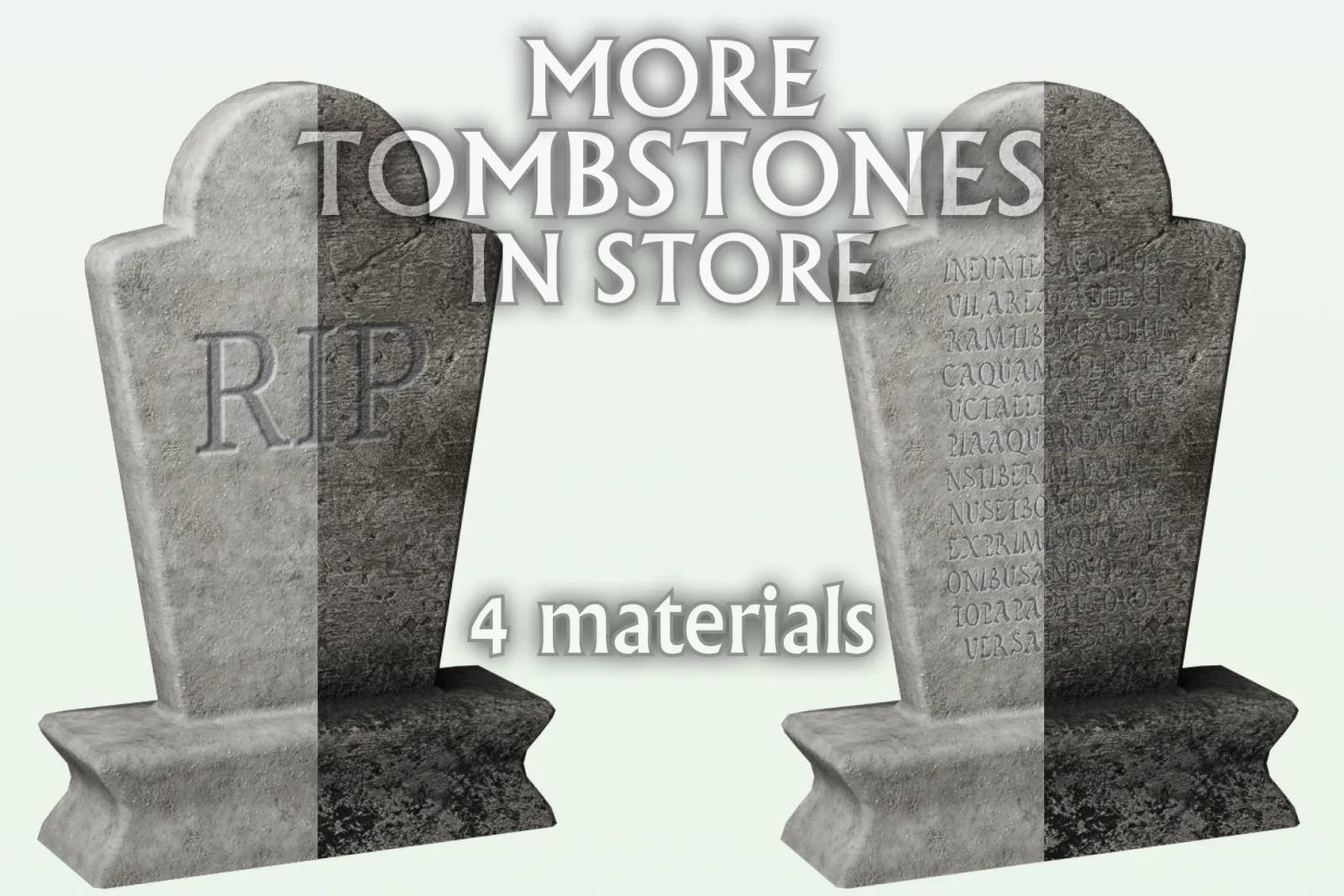 Concrete Tombstone Cemetery PBR Prop
