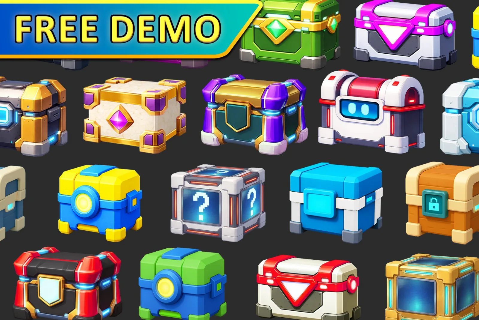 Modern 2D Animated Chests – FREE Demo