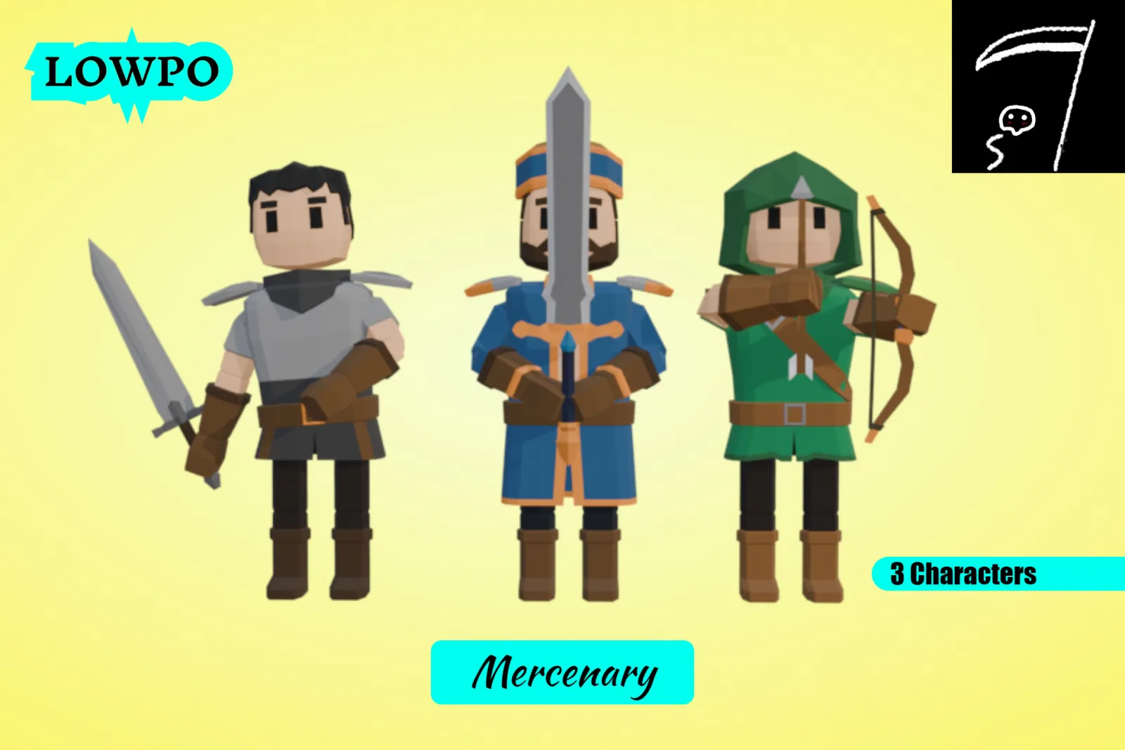 LOWPO: Mercenary Company | Low Poly Characters & Weapons