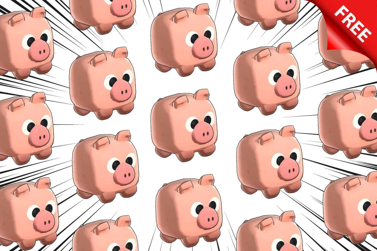 Free Cube Pig Cute Pro Series