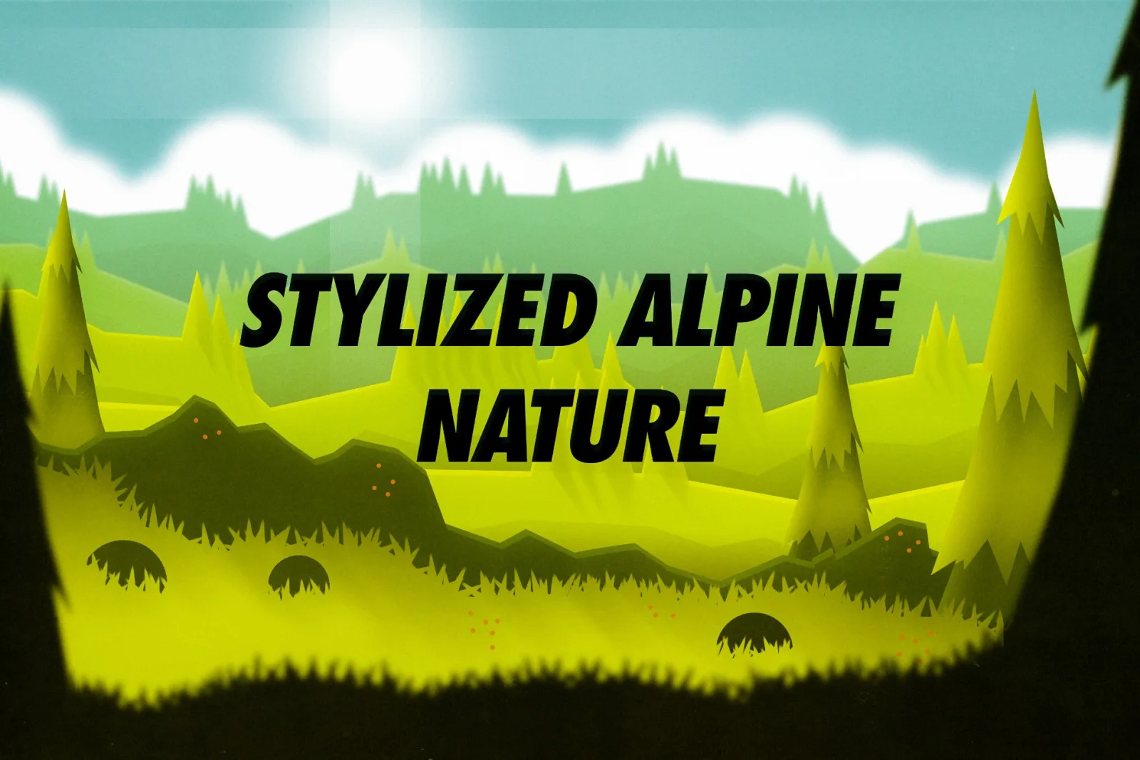 FREE - Stylized 2D Forest Mountains Nature Pack
