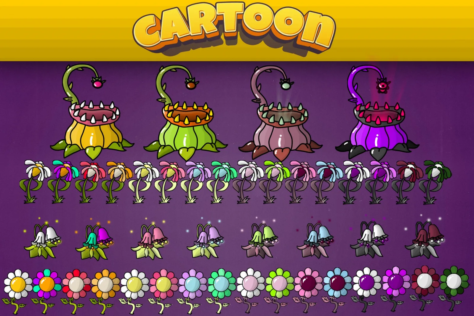 Old Style Cartoon Flowers