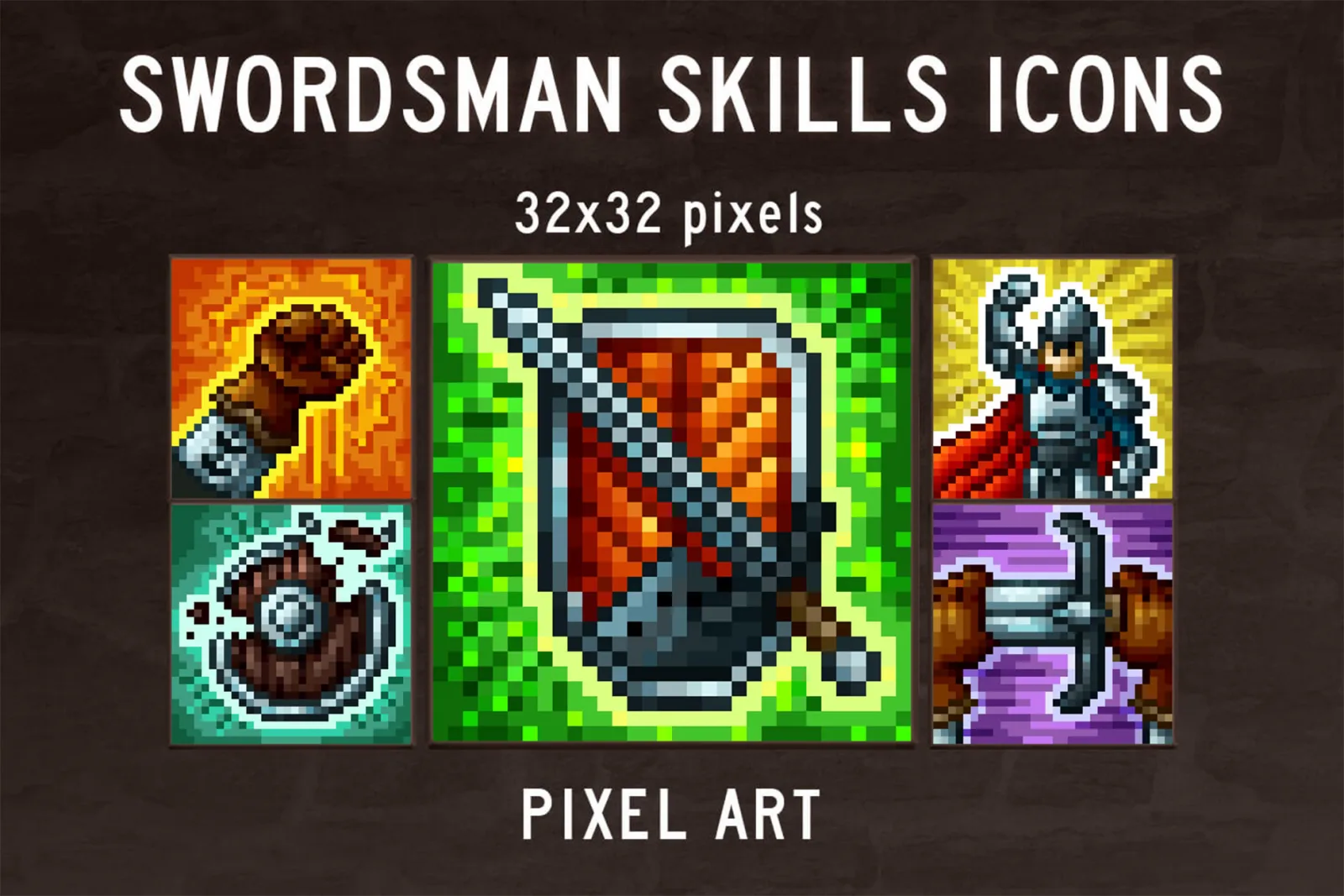 Swordsman Skills Free Icons Pixel Art