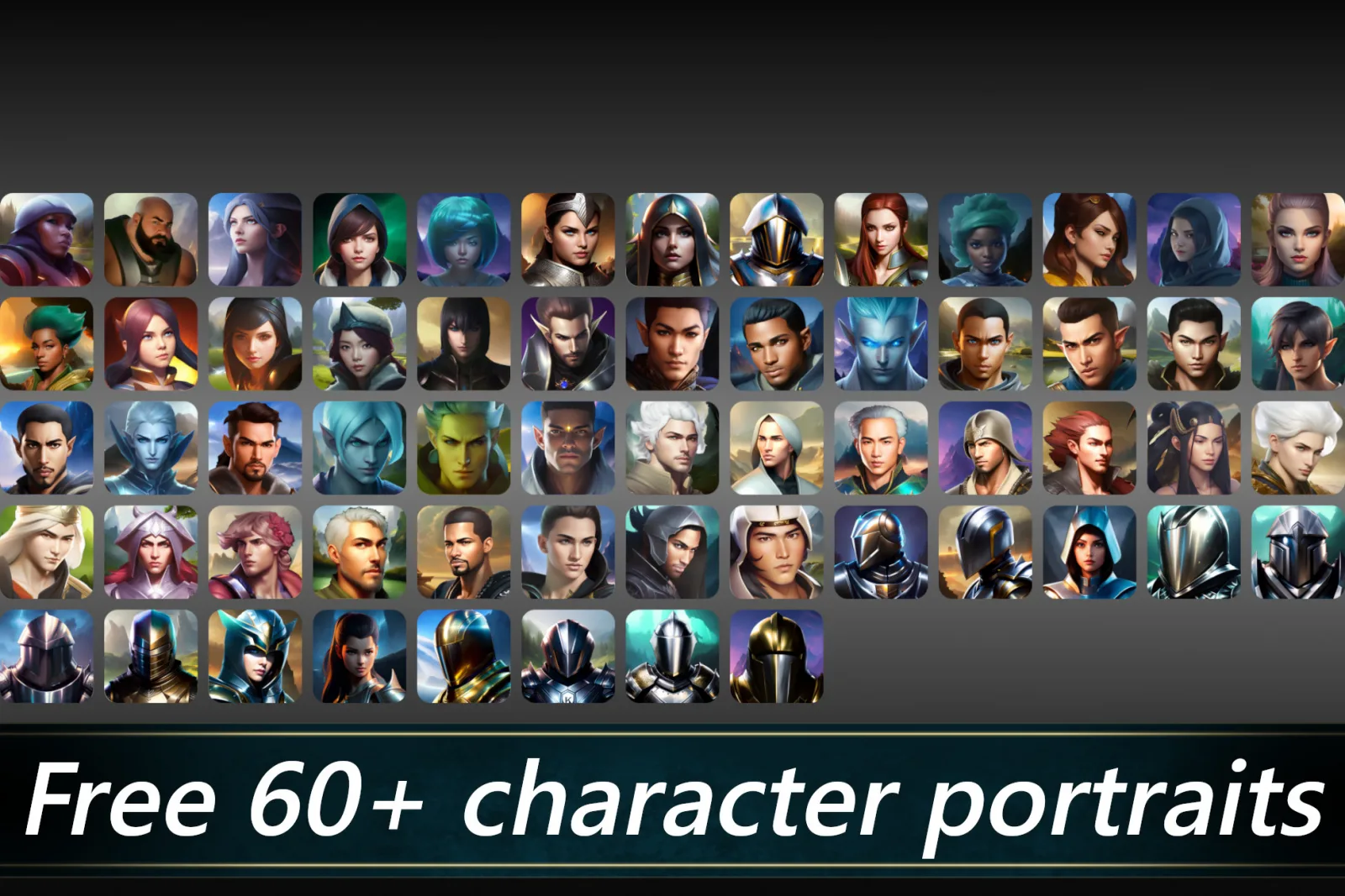60+ Free Character Portraits With Modular Background