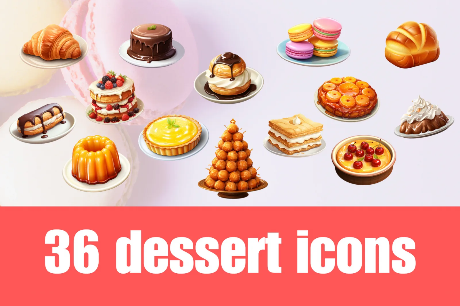 Free 2D Food Icons - Desserts
