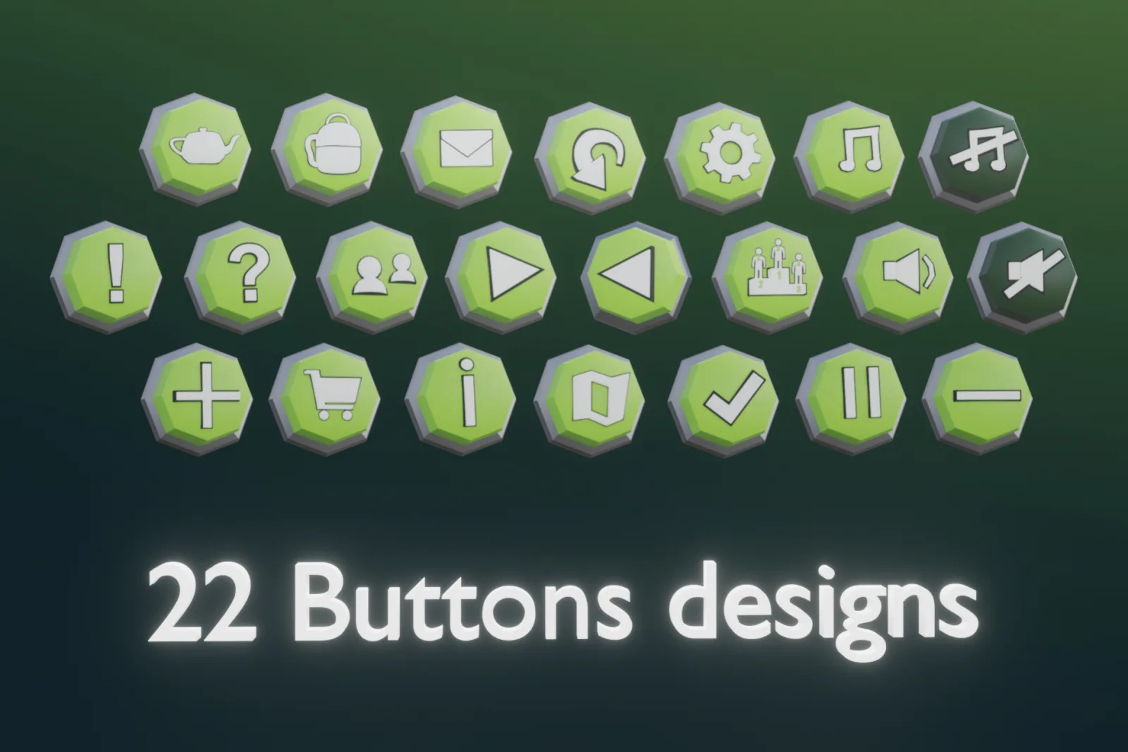 UI Icons - 3D Low Poly Style