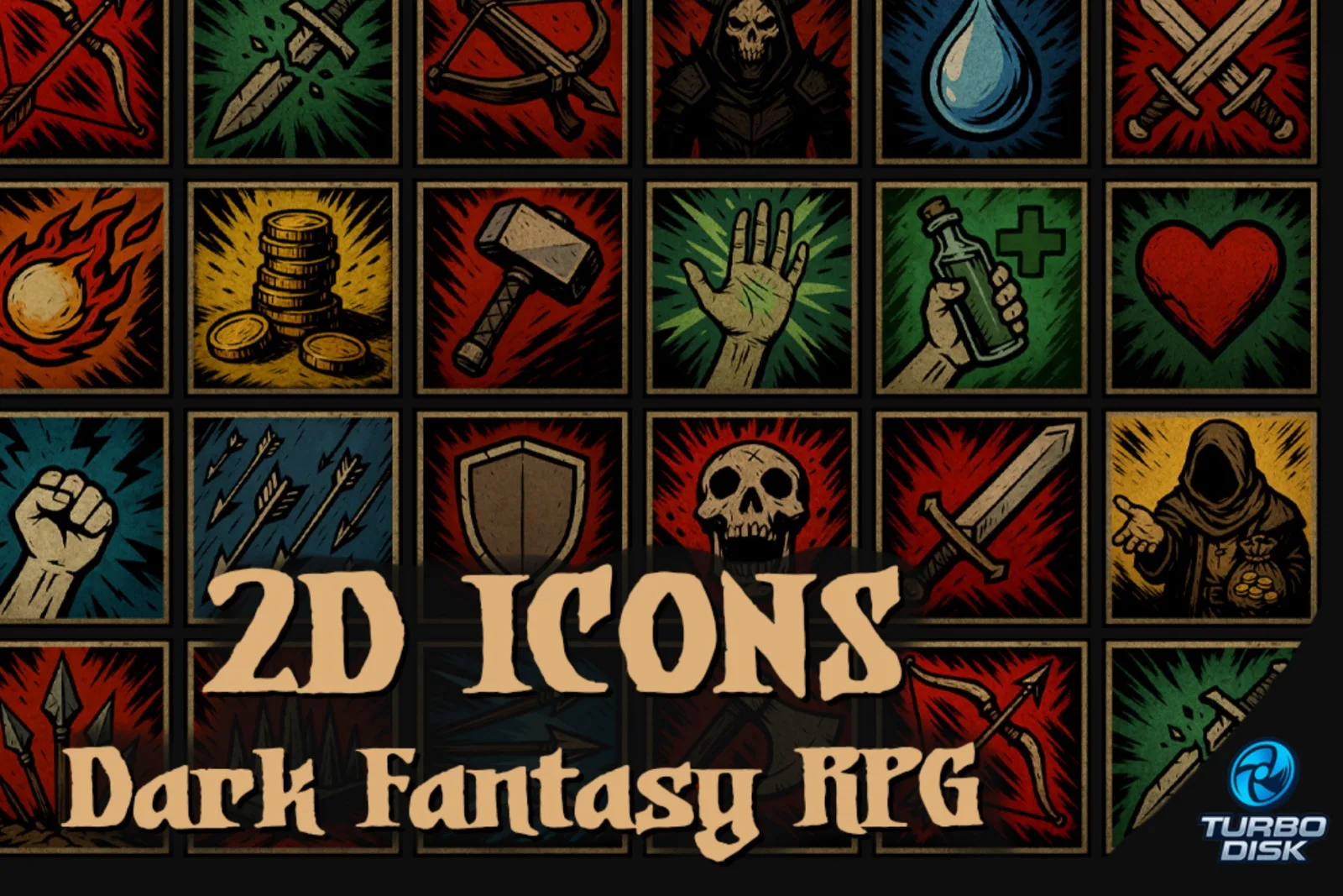 Dark Fantasy RPG Icons - Free Basic Pack (25)