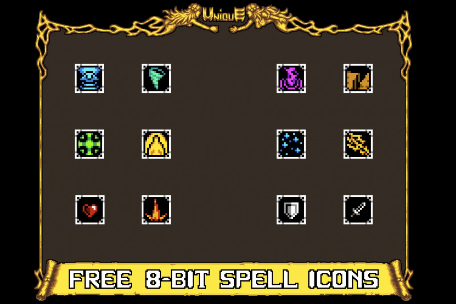 Unique Free 8-bit Spells [16x16]