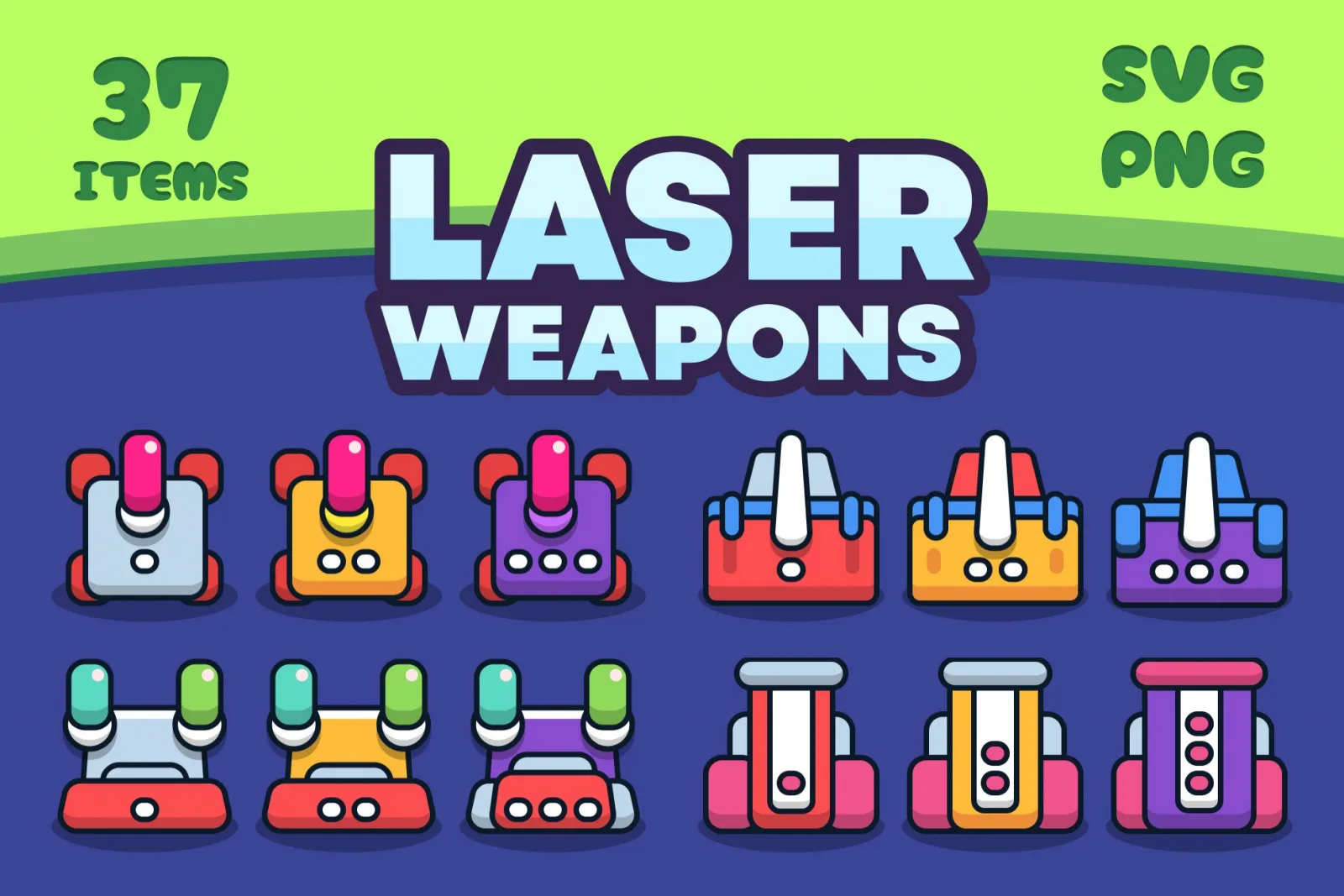 2D Laser Weapons pack by Podmeteya