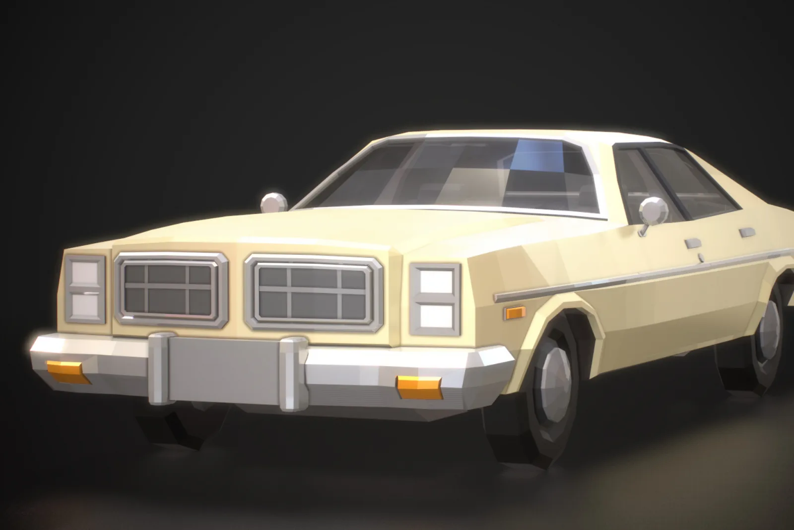 Low-Poly Retro City Car 03