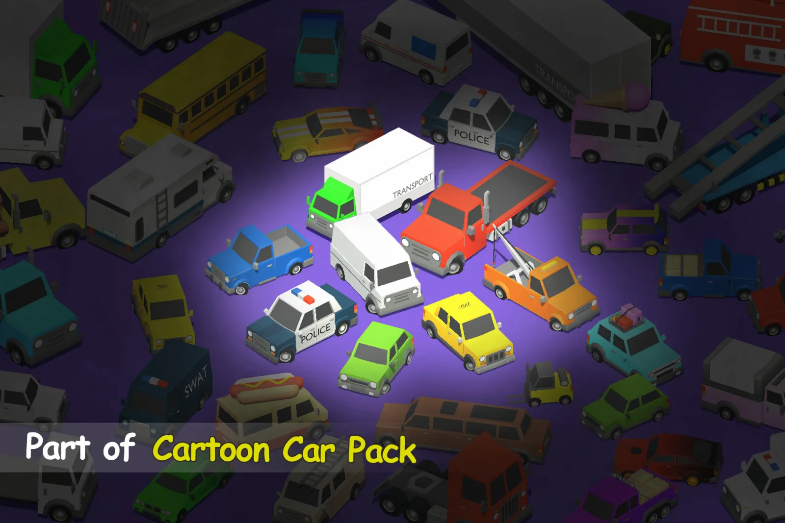 FREE Cartoon Car Pack - Simple Vehicles