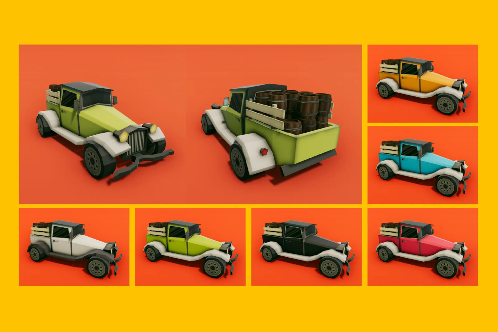 FREE - Pickup Truck with Barrels