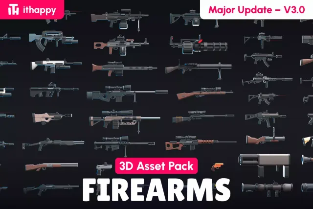 Firearms - Low Poly 3D Models Pack