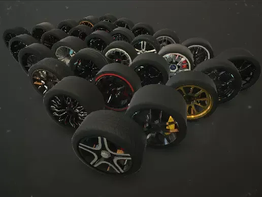 Car Wheel Tire With Disk Pack (30 Wheels)