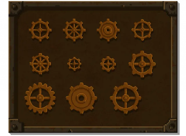 Pixel Art - Gear Wheels Pack - Animated