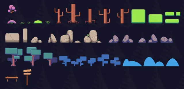 Nature pixel art base assets FREE