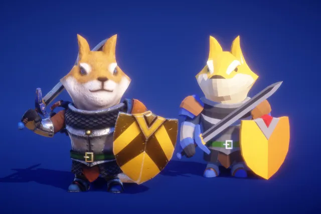 Dog Knight PBR Polyart