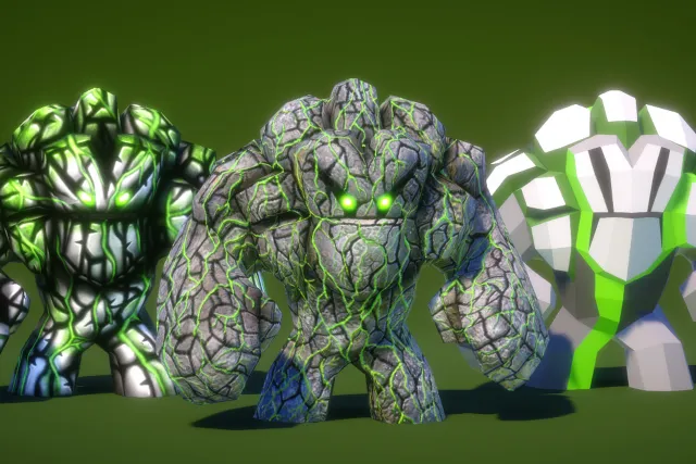 Mini Legion Rock Golem PBR HP Polyart