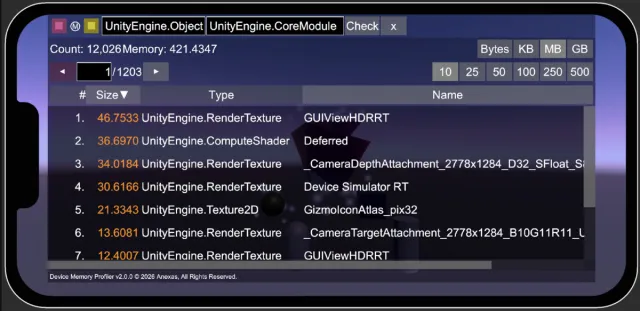 Device Memory Profiler PRO