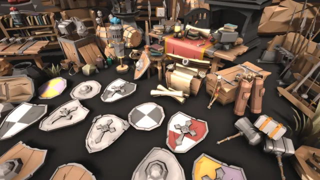 STYLIZED Fantasy Armory - Low Poly 3D Art