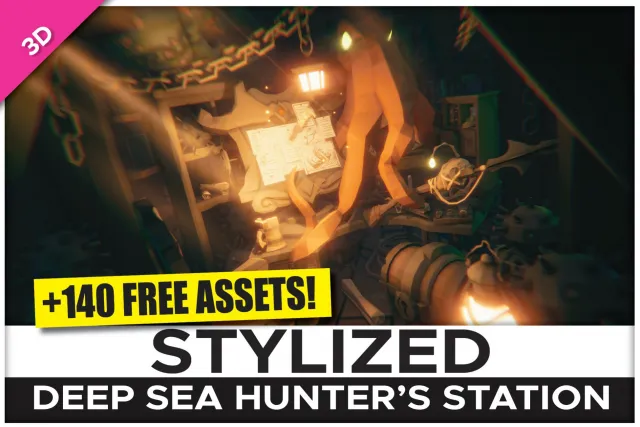 STYLIZED Deep Sea Hunter's Station - Low Poly 3D Art