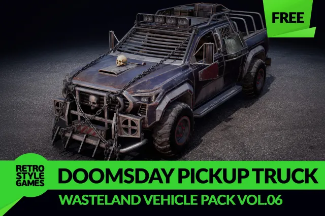 Doomsday Pickup Truck - Game-Ready Post-Apocalyptic Car 3D Model