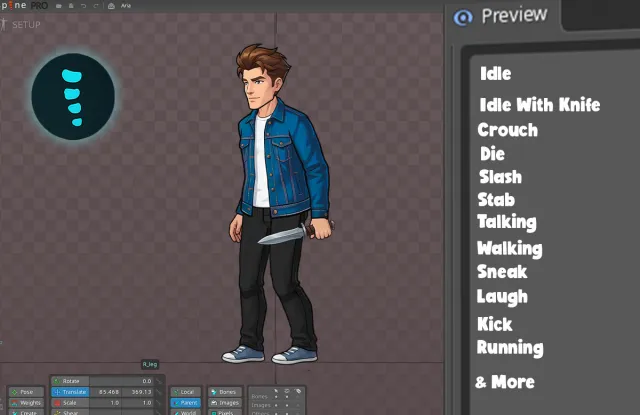 Derek - Free 2D Animated Spine Character